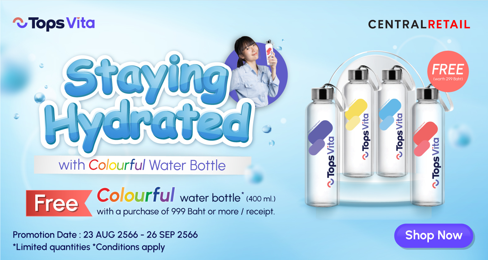 promotion Staying Hydrated with Colourful Water Bottle